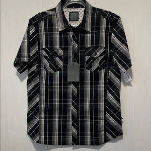 BNWT Asher Jones London Black Plaid Shirt